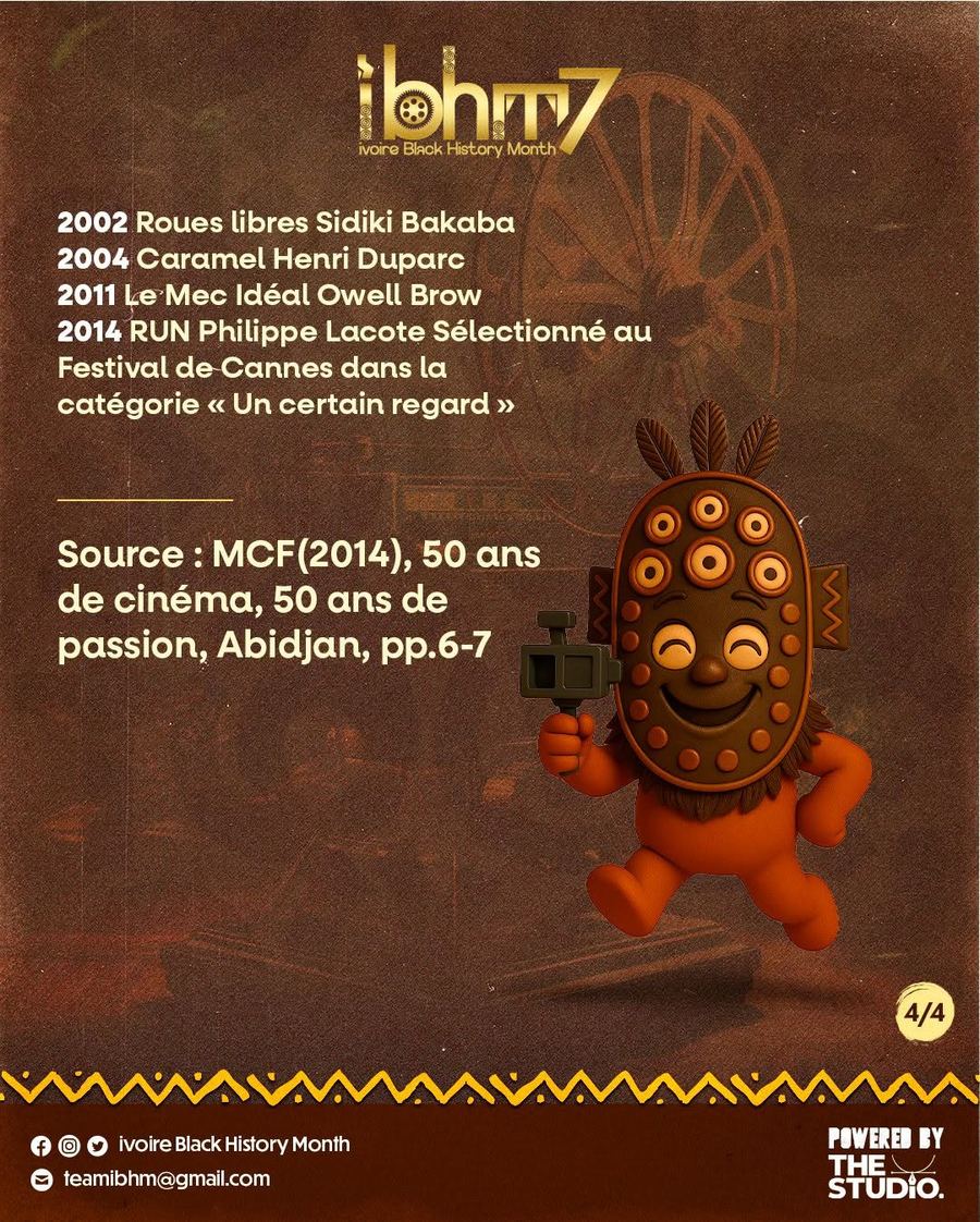 Visuel iBHM 7 : repères du cinéma ivoirien, avec la mascotte
